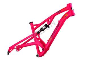 Quality Full Suspension Trail Mountain Bike Frame Red / Yellow Color 124mm Travel wholesale