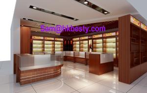 Quality High end shop-in-shop jewellery display cabinets and timber veneer showcases wholesale