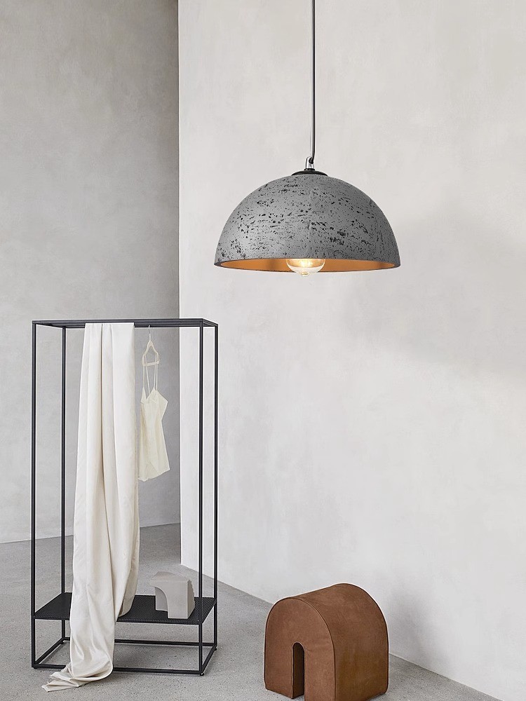 Nordic Simple Wabi-Sabi Style Led Droplights Living Room Bedroom Dome Pendant Light(WH-AP-589)