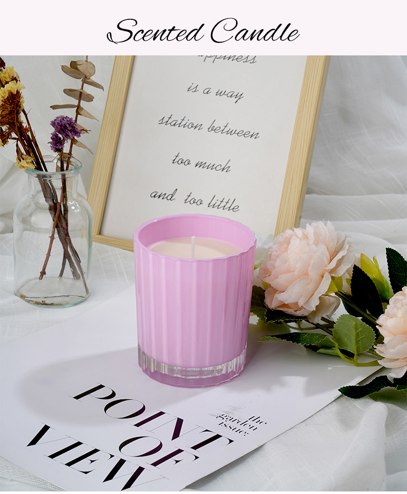 Home Aromatherapy Custom Wax Candles With Pear Lemon Basil Bergamot Cedar Lilac Scent