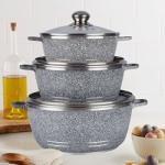 Hot Selling 6 Pieces Aluminum Soup Pot Set Double Bottom Kitchenware Ollas