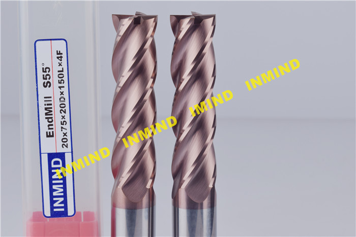 20 mm / 18 mm AlTiN Coating Long Square End Mill With 4 Flute 150 mm Length