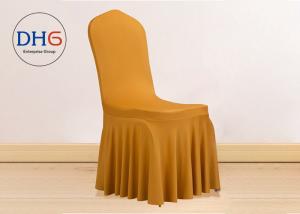 Quality Furniture Universal Chair Covers Pleated Skirt Removable Yellow Waterproof wholesale