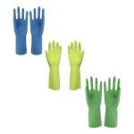Long Cuff Cotton Spray Flocklined 300mm Household Cleaning Gloves