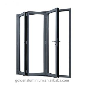 Quality Commercial Patio Aluminum Folding Door Double Tempered Glass wholesale