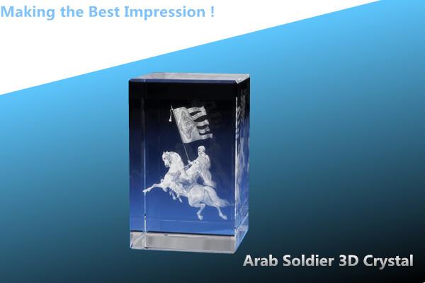 arab soldier 3d crystal/3D LASER RECTANGLE/2D LASER CRYSTAL BLOCK/CRYSTAL CUBE