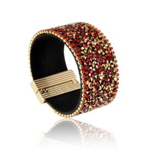 Quality PU leather creative personality DIY beads wide magnet clasp bracelet Bangle Bracelet wholesale