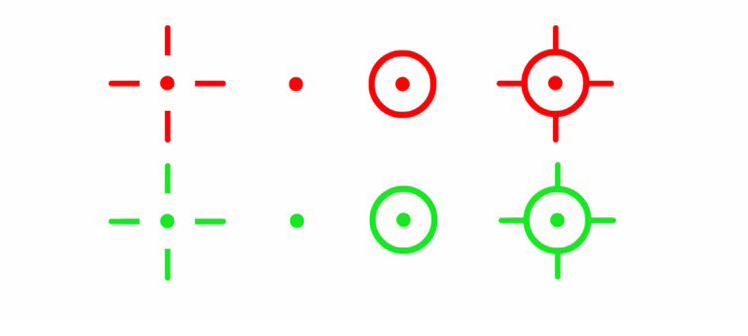 22mmX33mm Objective Dia Red Green 4 Patterns Reticle Reflex Red Dot Reflex Sight