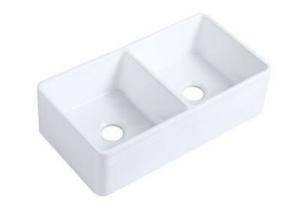 Quality Large Size Ceramic Double Basin Undermount Kitchen Sink , Undermount Butler Sink wholesale