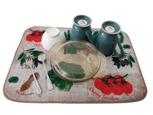 Quality 38x50cm Tableware Dish Drainer Mat 220gsm Microfiber Cloth wholesale