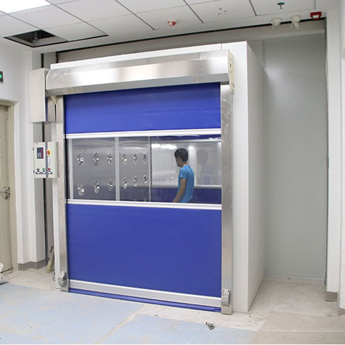 SUS304 2 Filters 60Hz Cargo Air Showers Rolling Sliding Door AC220V