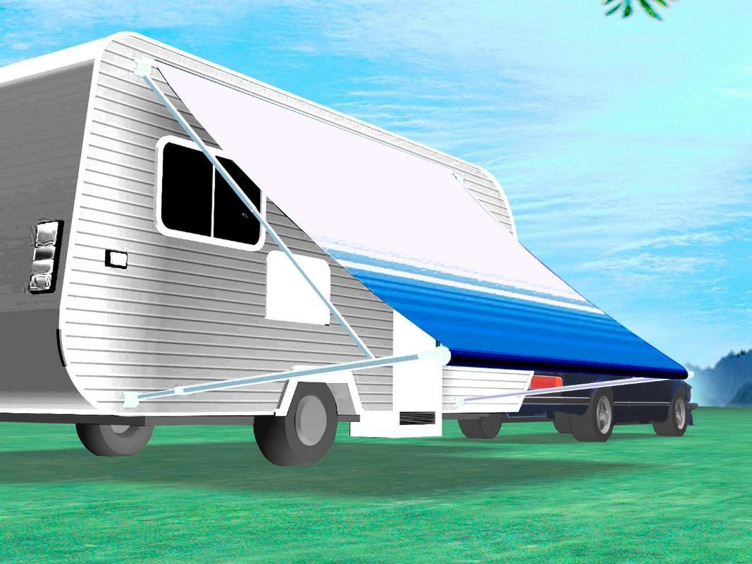 Self-Propelled/Trailer Rvs Fabric Sunburst Awning for RV Truck Camper Motorhomes DIY