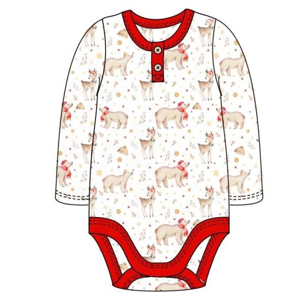 Christmas baby infant romper bodysuit cotton printing cute baby clothes