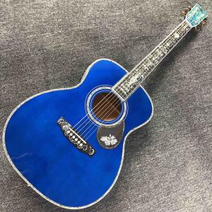Quality Custom Solid Spruce 41 Inch D Style Acoustic Guitar Abalone Ebony Fingerboard Water Ripple Maple Acoustic Electric Guita wholesale