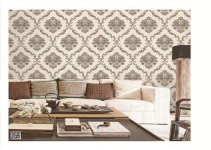 Quality PVC project wallpaper vinyl material washable removable damask design wholesale