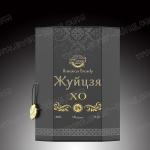 Luxury PU Leather Cardboard Packaging For Brandy Wine Gift Box