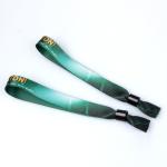 Silk - Screen LOGO Woven Fabric Bracelet Leather Wrist Bands For Men