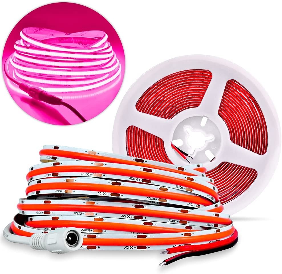 CE ROHS Certificate COB Strip Light Red Green Blue Pink High Density 480 Strip Light Flexible Board 24V 12V