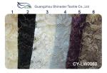 Black Scalloped Metallic Bulk Floral Lace Fabric Eco-Friendly Dyeing CY-LW0060