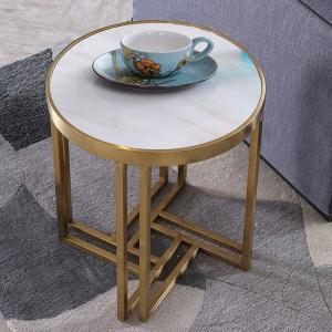 Quality Light Luxury Stainless Steel Marble Hotel Lobby Small Side Table wholesale