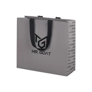 Quality Grey UV Art Paper Gift Bags Clothing Shopping Packaging With Handle wholesale