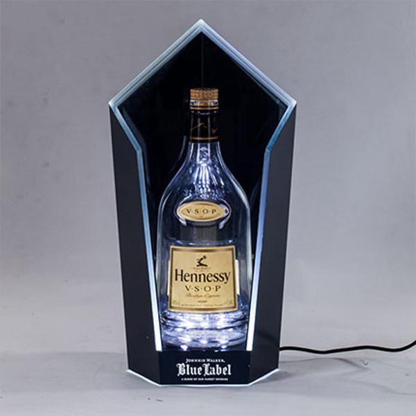 Acrylic Spirit Wine Single Bottle Glorifier Stand Lighted Liquor Bottle Display