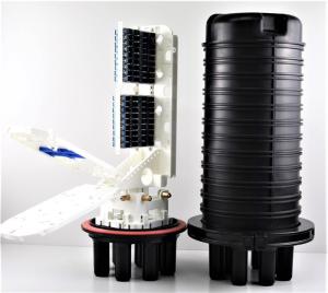 Quality direct buried FTTH Fiber Optic Closure , PP ABS 8small round ports 1big round 64sc wholesale
