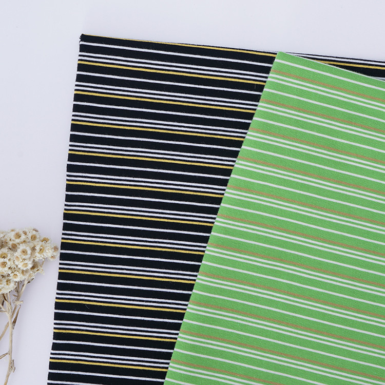 Wear-resistant And Health And Peace Of Mind Striped Material Fabric For T-Shirt