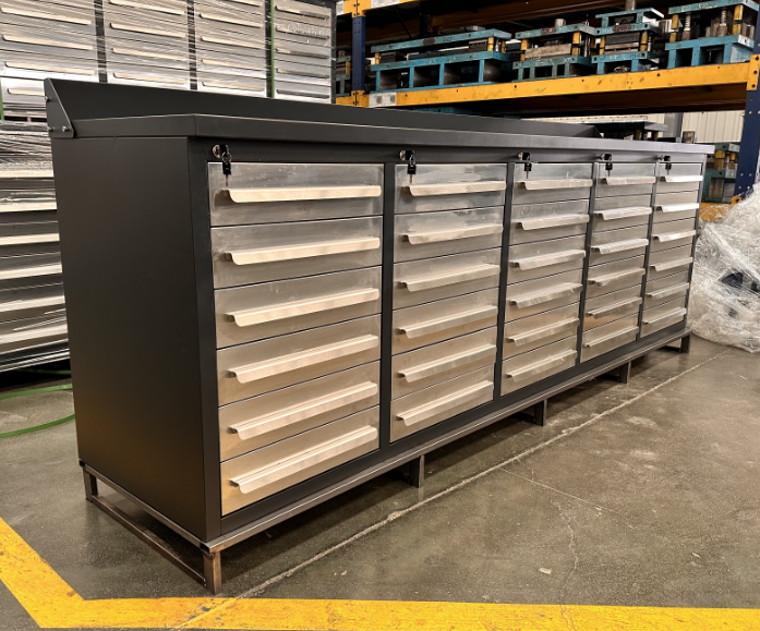 Industrial Heavy Duty Metal Workbench with Cabinet and Drawers