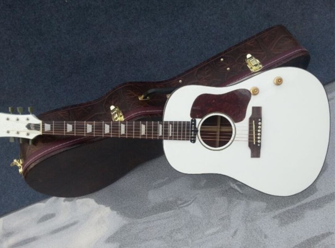 2018 New Chibson G160e Acoustic guitar alpine white John Lennon G160 electric acoustic guitar