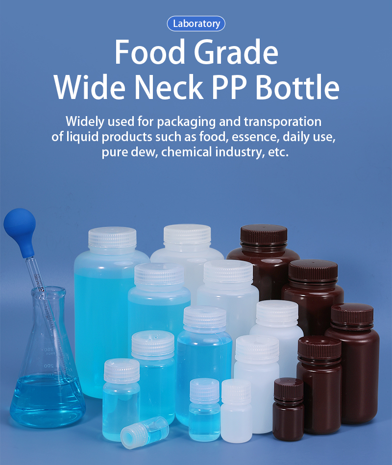 Plastic Screw Cap 100ml PP Brown Amber Reagent Bottle for Chemical Industry
