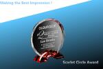 scarlet circle award/crystal scarlet circle trophy/crystal round award/acrylic