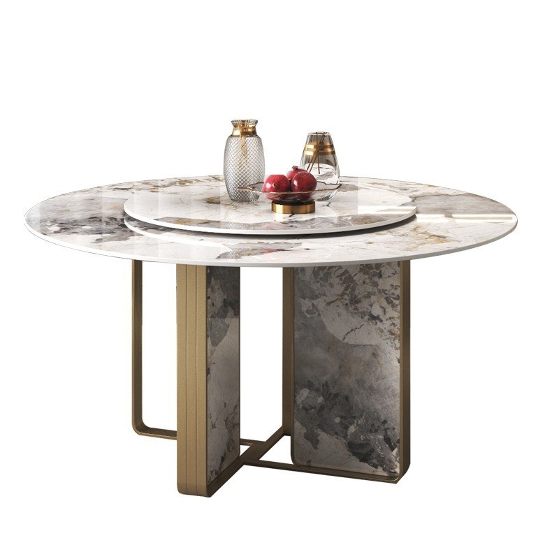 Table Top 4CM /2CM Modern Marble Round Table With Turntable