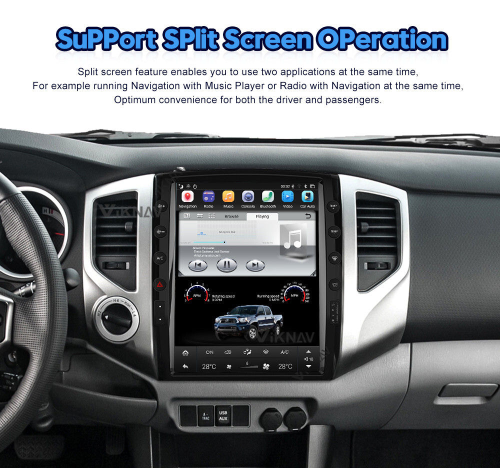 Viknav Car Radio For TOYOTA Tacoma HILUX (2005-2015) 13.6 inch PX6 2 din Android GPS Navigation Stereo Receiver Tape Rec