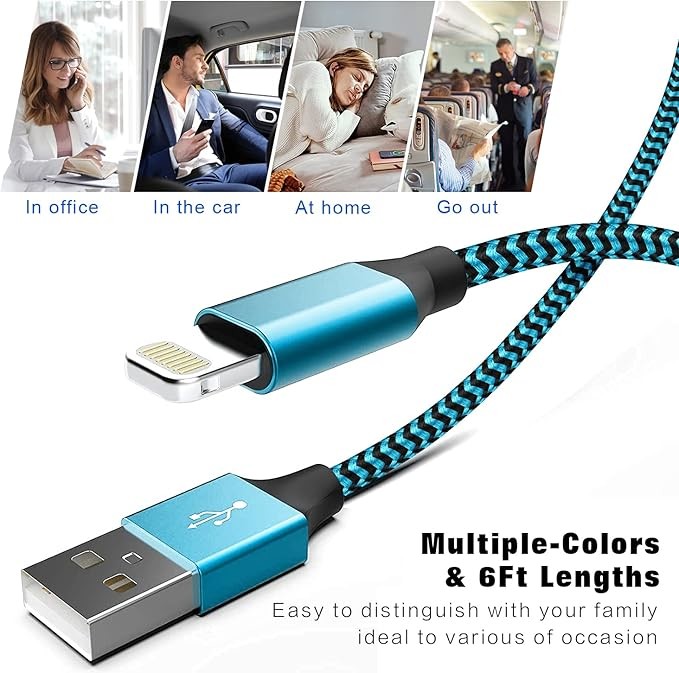 Nylon Braided USB Charging Data Transfer Cable OEM for IPhone 15