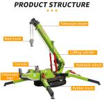Hydraulic Telescopic Boom Diesel Engine Drive Rubber Crawler Spider Crane With