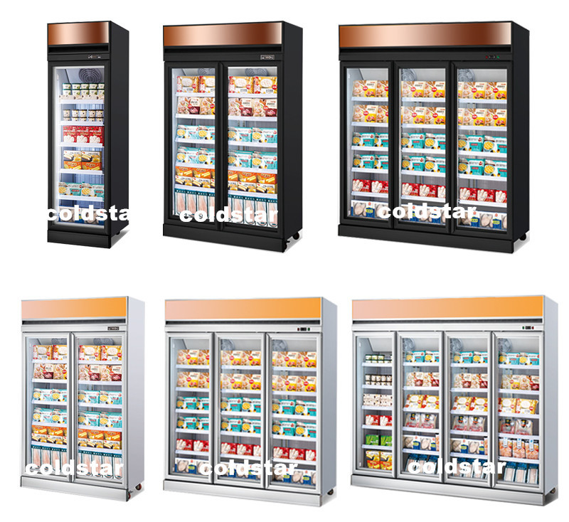 Fridge High Efficiency Upright Freezer Glass Door Showcase