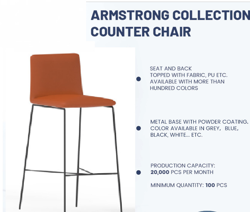 Modern Home Bar Stool Chair PU Leather Bar Stools 65cm Black Leg Counter Stools