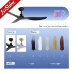 52 Inches Black Plastic Ceiling Fan Low Noise With 6 Speed Choice Smart Remote