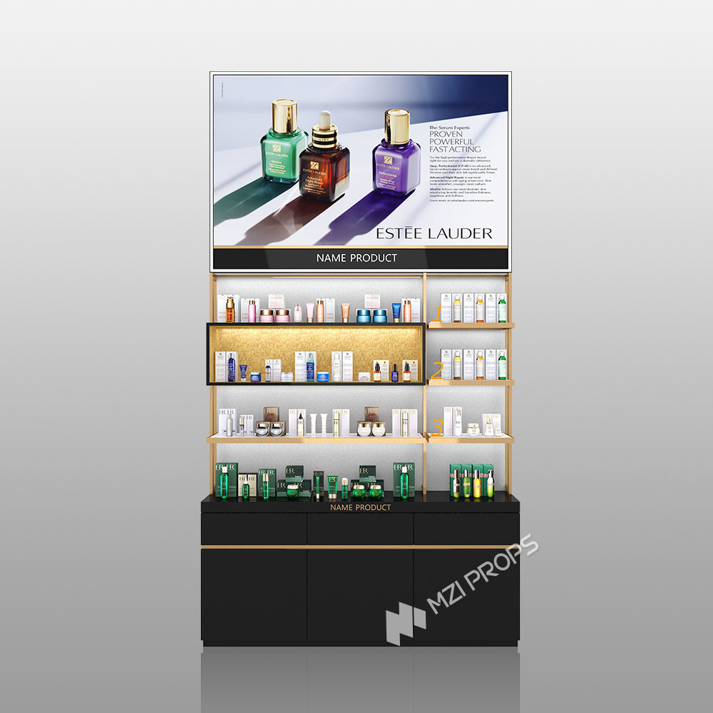 TJiS-B1-1 Multi-Directional Lighting System Skincare Display Cabinet for Airports