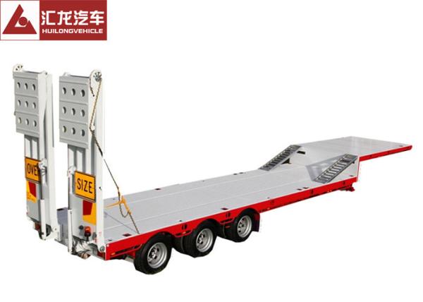 100T Heavy Duty Trailer Double Speed , Gooseneck Flatbed Trailer 13000x3000x1550