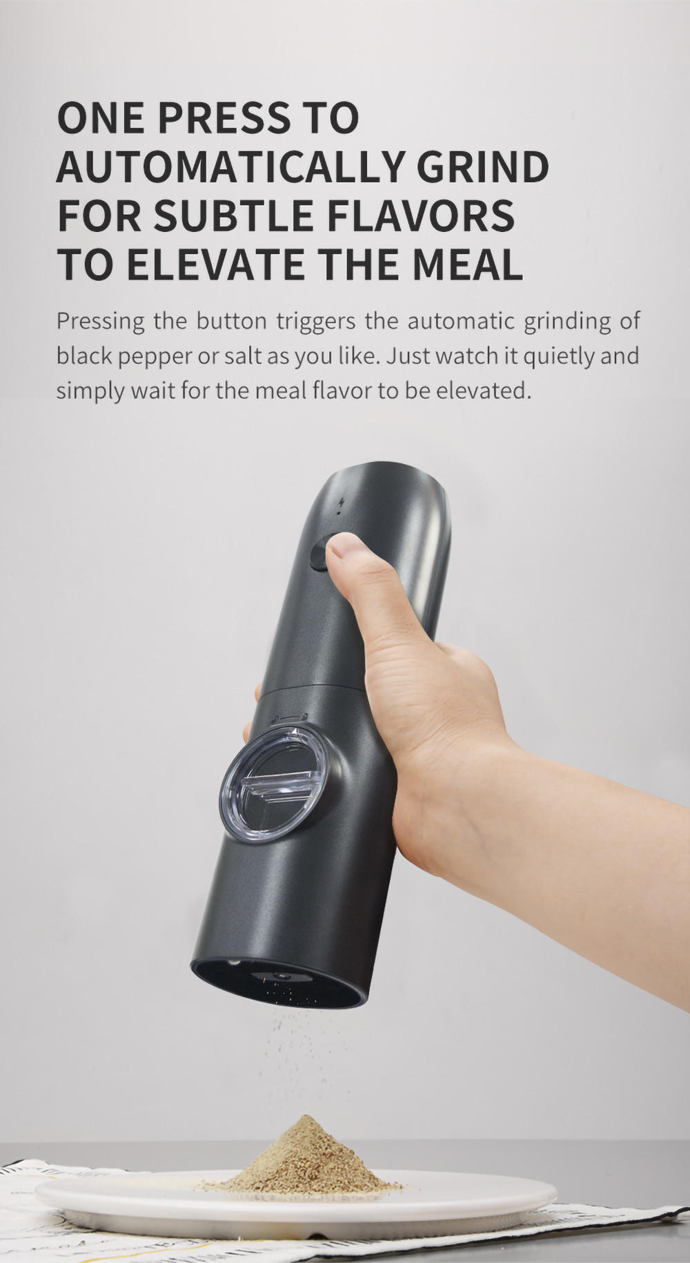 Battery Powered Coffee Grinder Adjustable Coarseness 70ml Capacity