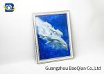 High Definition 3D Lenticular Dolphin Pictures With White PS Frame / Logo