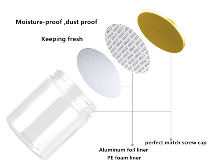 Aluminum Screw Lid Food Storage Jar Dia 55mm Plastic Clear Tea Coffee Sugar Canisters
