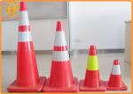 Orange / Yellow 28 Safety Cones , Flexible PVC Traffic Reflective Coloured