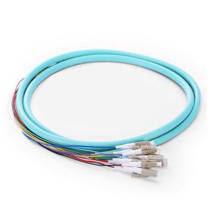 Quality 12 Strand 50/125 LC UPC Multimode OM3 Fiber Optic Pigtail wholesale