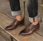 Cool Black Leather Slip On Sneakers , Normal Size Flats Mens Casual Lace Up