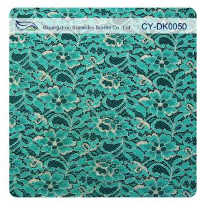 Quality Green Metallic Guipure Lace Fabric , Nylon Cotton Fabric Flower Lace wholesale