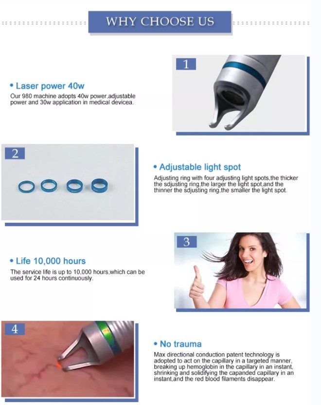 Professional 980nm Diode Laser Machine For Spider Veins / Vascular Removal