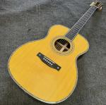 Custom Logo on Headstock, Solid Spruce OM Body Solid Rosewood Back Side Acoustic